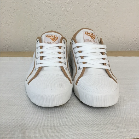 Gola for Jcrew Women's coaster smash White and Tan Sneakers size 8 - Picture 4 of 10